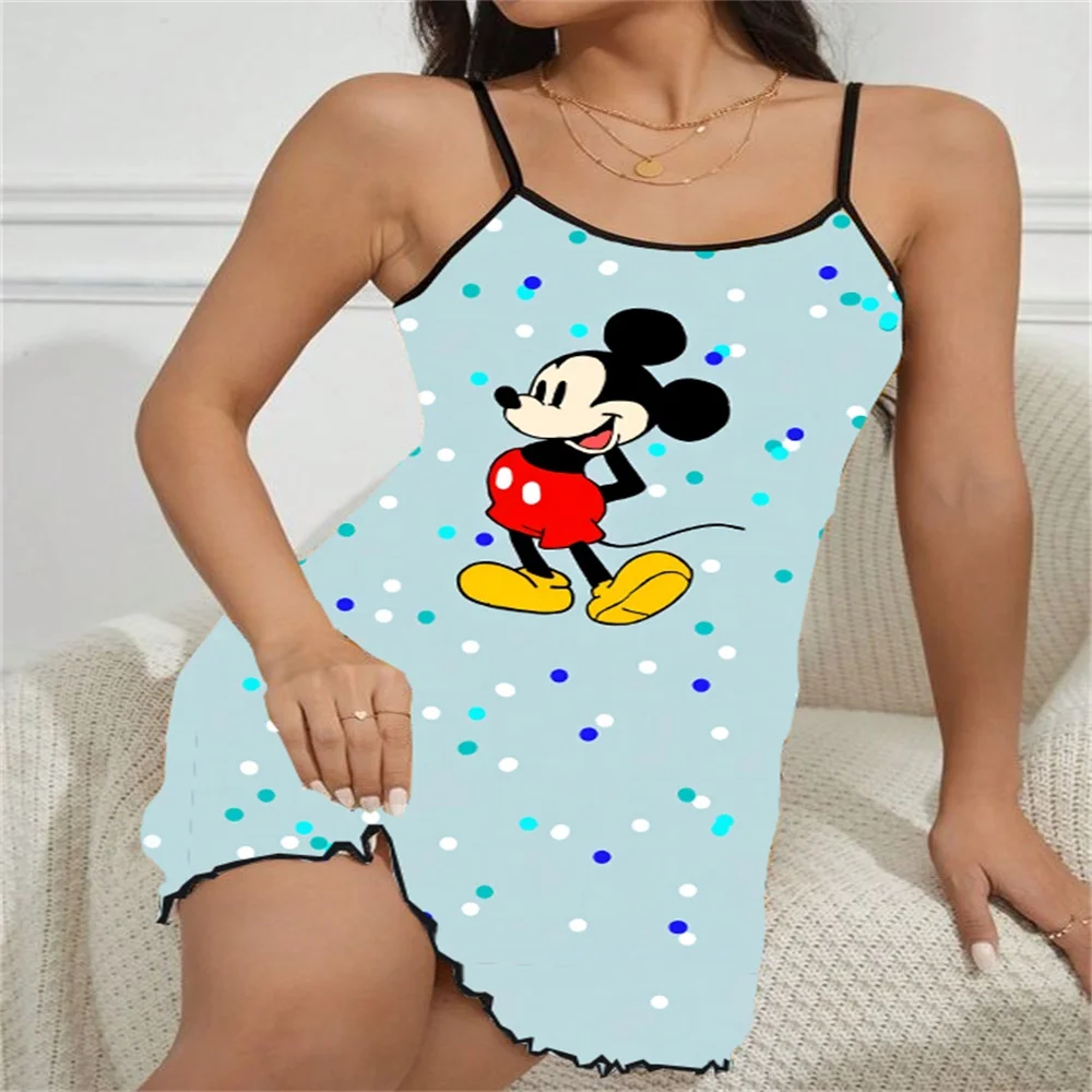 Sexy Night Dress Women Free Shipping Sleepwear Women's Nightgowns for Sleeping Mickey Disney Pajamas Woman Free Shipping Cheap