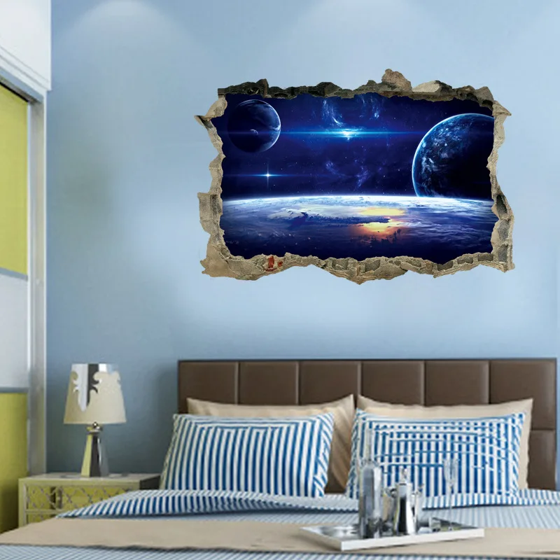 Universe Starry Wonders Vinyl Walls Art Mural Stickers for Home Decoration Aesthetic Rooms Galaxy Star Sky Landscape Wallpaper