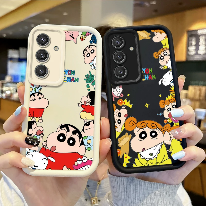 New C-Crayon Shin-chans Phone Case For Samsung Galaxy S25 S24 S23 S21 Ultra Plus S24 S23 S21 S20 FE A73 A55 TPU Shockproof Cover