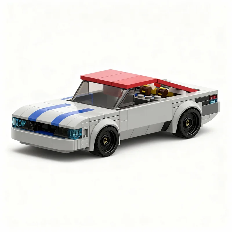 165pcs MOC City Champions FREE Alternative Foxbody Mustang Hatchback LX Model Toy Building Blocks Construction Christmas Gift