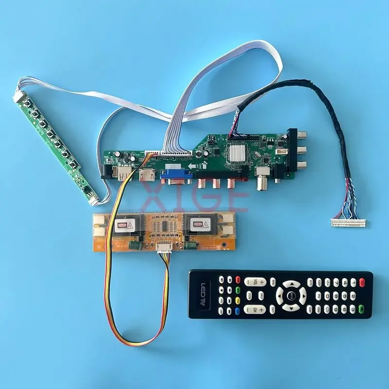 

For M185B1-L01 TMS185WX1-01TB Controller Card Kit DIY 1366*768 IR+AV+USB+HDMI+VGA 4CCFL Digital Signal DVB 30Pin LVDS LCD Matrix