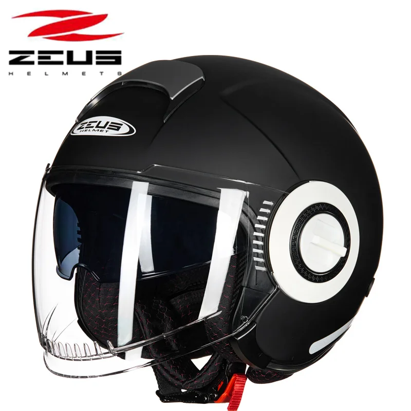 ZEUS Electric Men\'s Motorcycle Helmet Open Face Double Lens Winter Motocross Accessories Biker Bicycle Scooter Helmets