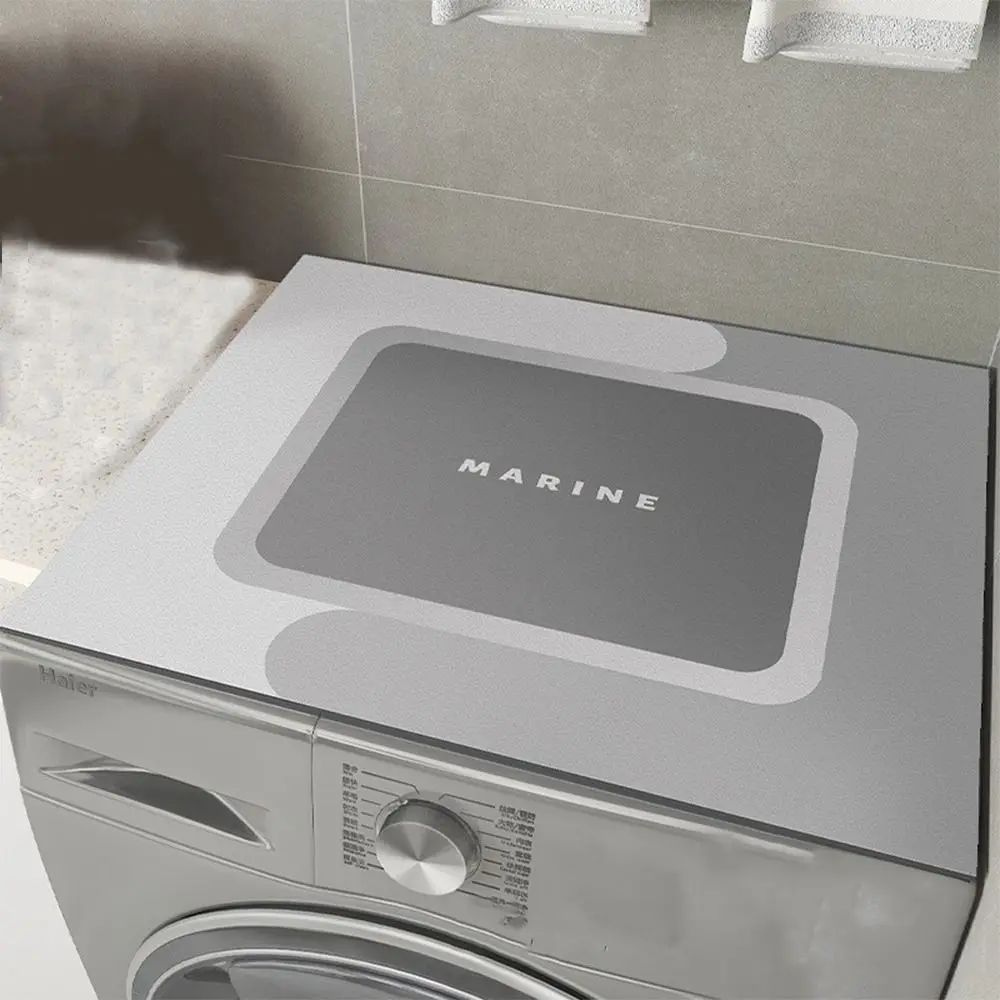 Printed Washing Machine Dust Cover Absorbent Dirt Resistant Fridge Top Mat Anti-skid Scrubbable Floor Mat Refrigerator