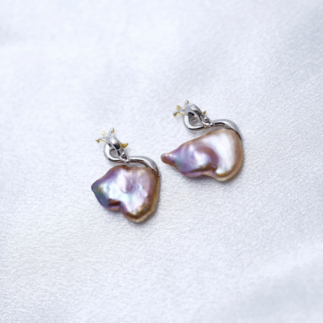 Exquisite and Compact Natural Freshwater Keshi Swan Baroque Pearl Silver Pendant Fine Jewelry Festival Gift for Girl view 2