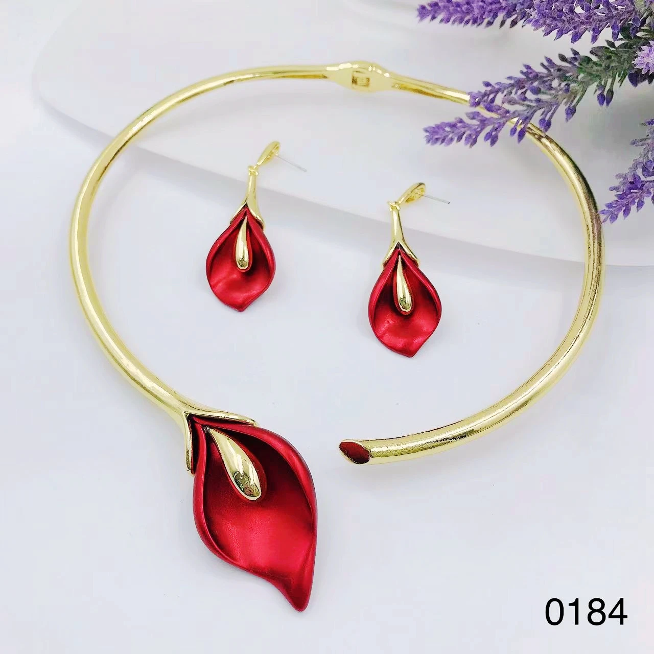 elegant gold jewelry sets para mulheres forma de flor dubai ouro 18k colar brincos charme fino pcs conjuntos de joias multi color 01