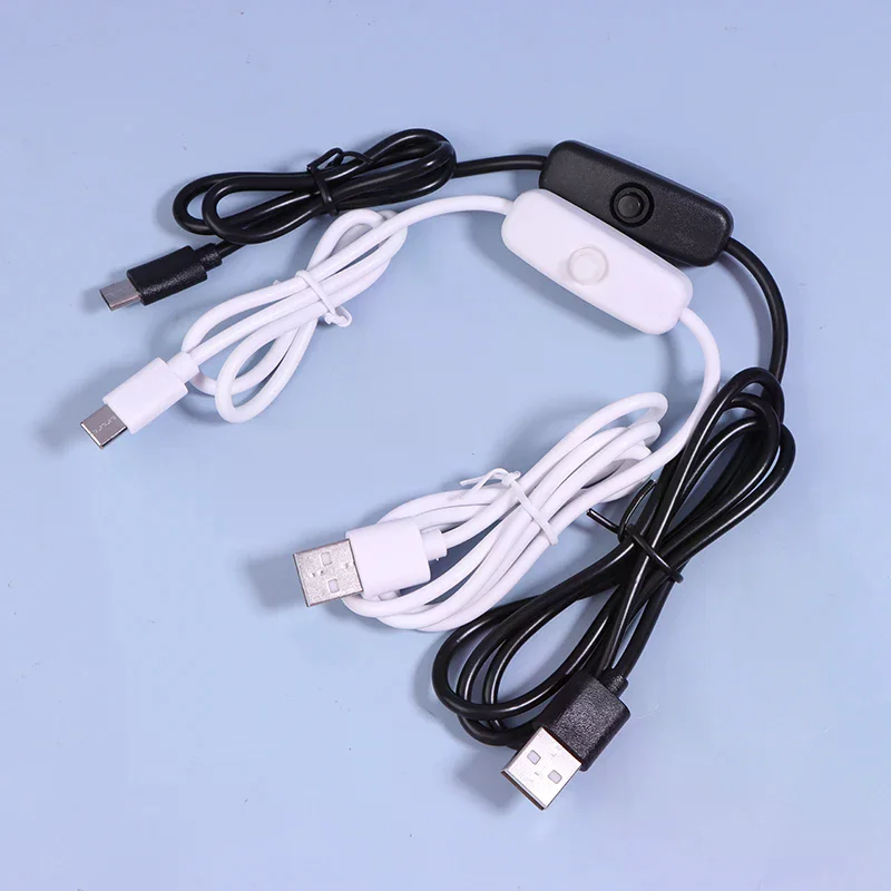 High Quality! 1.2M USB To Type C Switch Cable DC 5V 2A Power Supply Extension Power Wire USB To Type C Button Switch Line