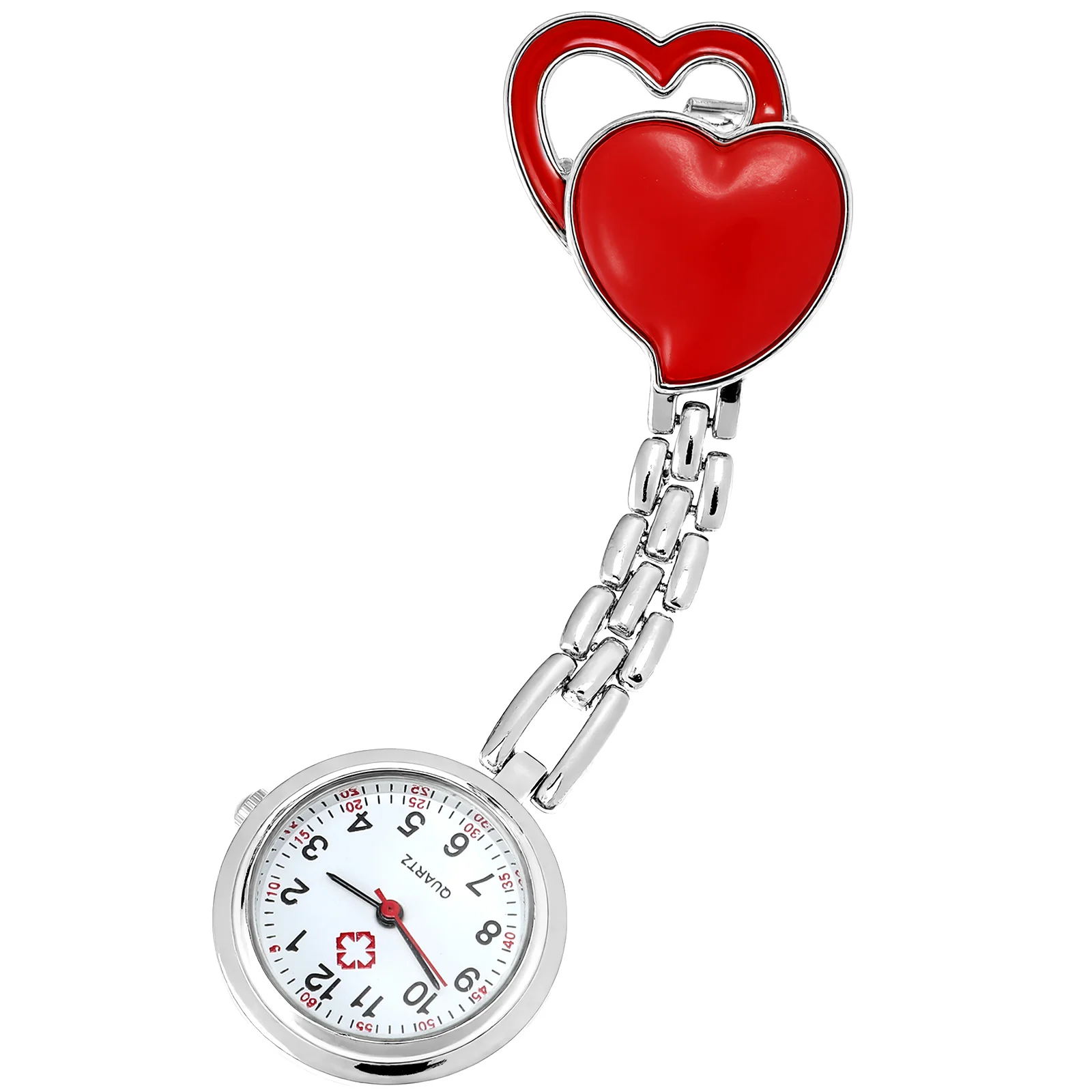 Heart Shaped Pocket Watch Red Heart Shaped Waterproof Hanging Watch For Decor Creative Timepiece Accessory