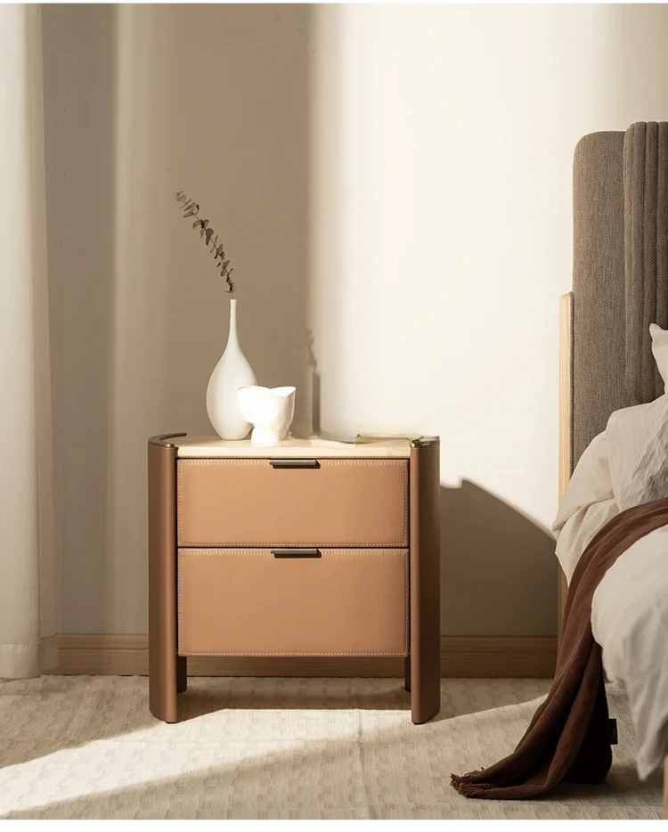 Bedroom solid wood bedside table light luxury simple modern small bedside cabinet