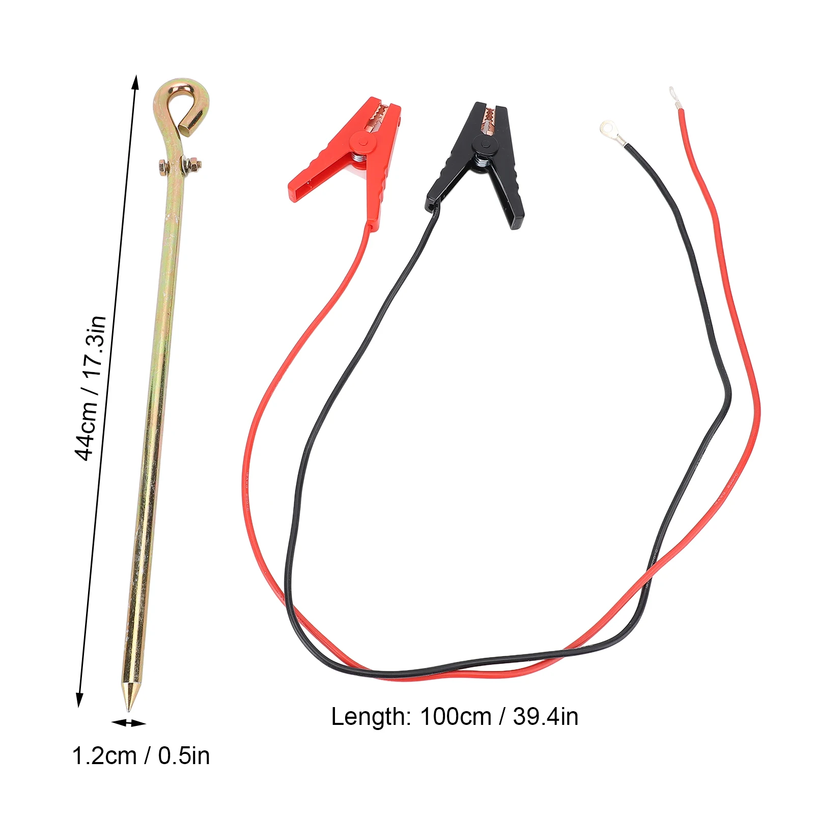 Cavo per recinzione elettrica Asta di messa a terra Cavo per caricatore per recinzione elettrica solare con clip a coccodrillo per recinzione elettrica del generatore
