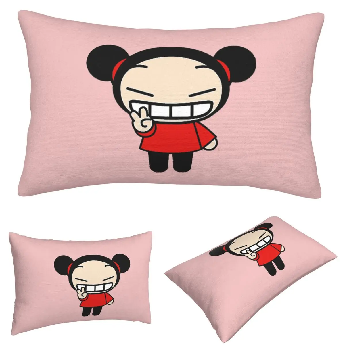 

Cartoon Pucca Rectangle Pillowcase Cushion Cover Decorative Bedroom Bed Home Comfort Throw Pillow