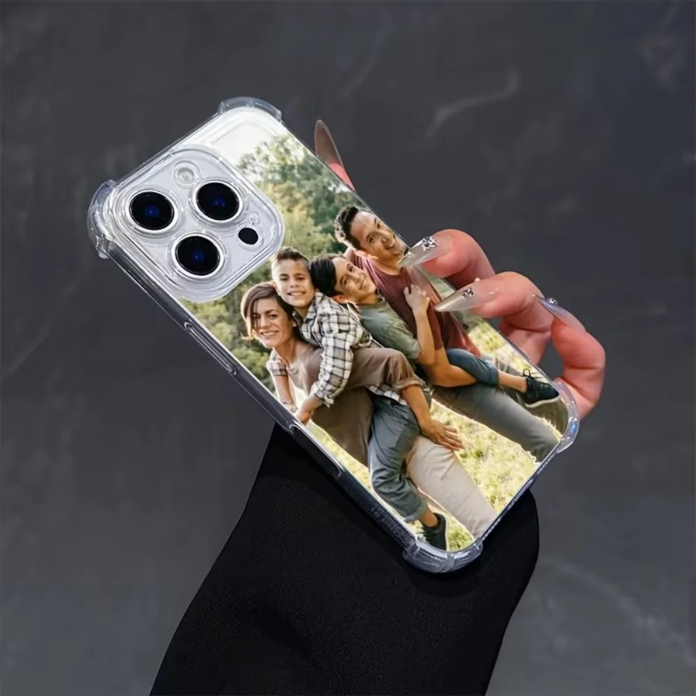 DIY Photos Customization Transparent TPU Four-Corner Anti-Fall Phone Case For IPhone 18 17 16 15 14 13 12 11 Pro Max Plus Cover view 2