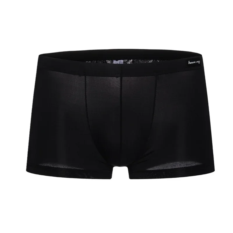 

Men Boxers Low Waist Mesh Ice Silky Underwear Ultra-Thin Underpants Men's Cuecas Tight Boxer Shorts Men's Underwear Nightwear
