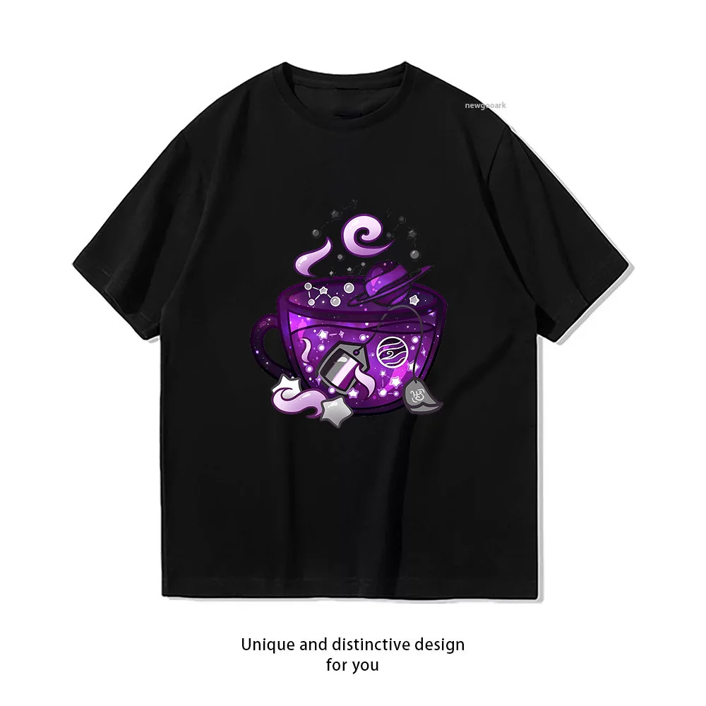 Pride Flag Teacup Space Ace Asexual  T-shirt woman man Casual cotton summer printed t shirts Adult streetwear camisetas