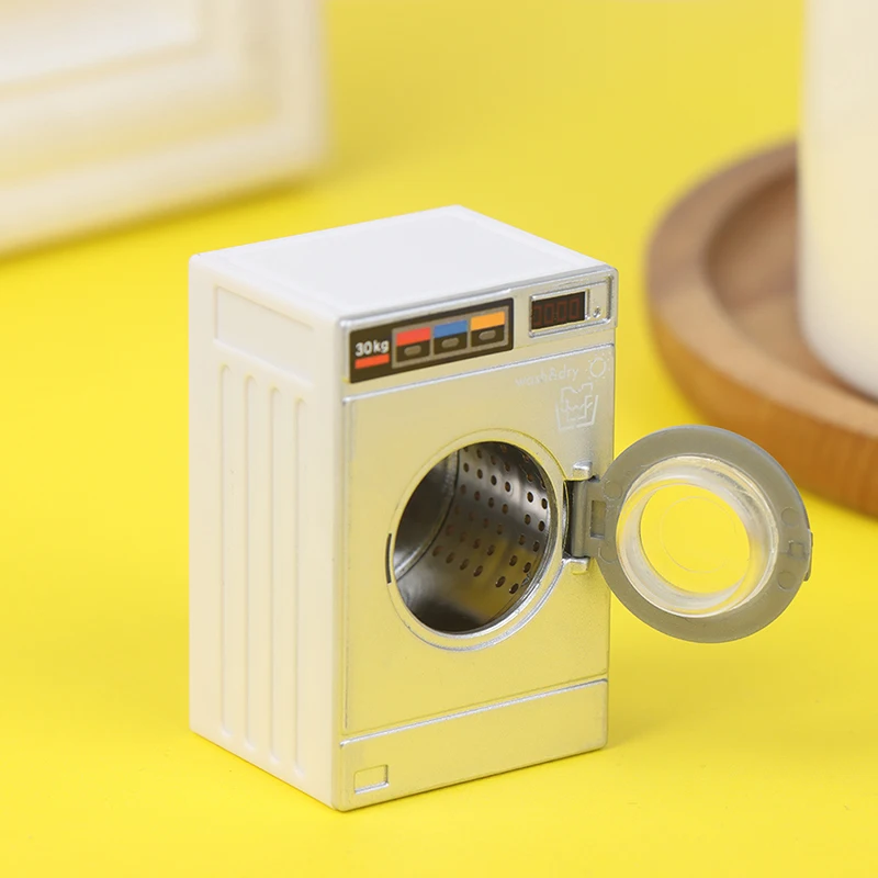 

1:12 Dollhouse Miniature Washing Machine Drum Washer Home Appliance Laundry Model Dollhouse Furniture Decor Toy