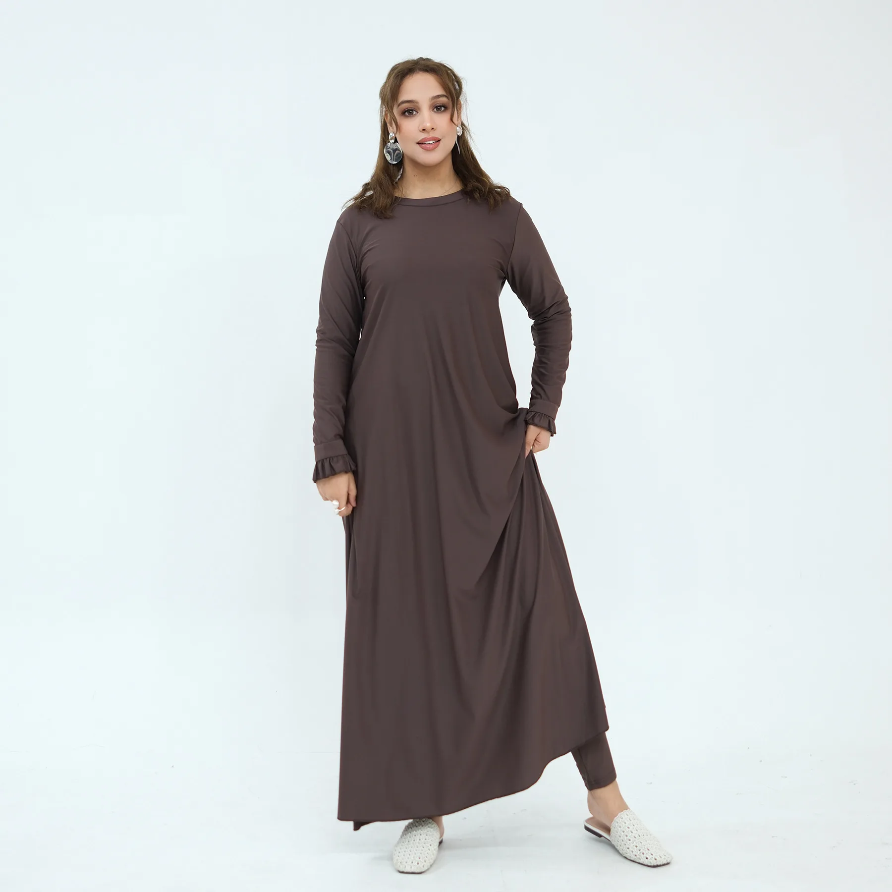 

New 2PCS Set Burkini Femmes Muslim Swimsuit Long Sleeve Long Pants Full Cover Swimsuit Two Pack Bathing Suit Islamic Beachwear