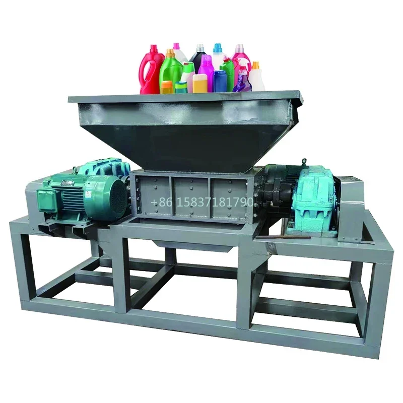 Tire Shredder Steel Wire Drawing Machine Mill Metal Shredder Double Shaft Aluminum Motor Stator Scrap Tyre Recycling Machine