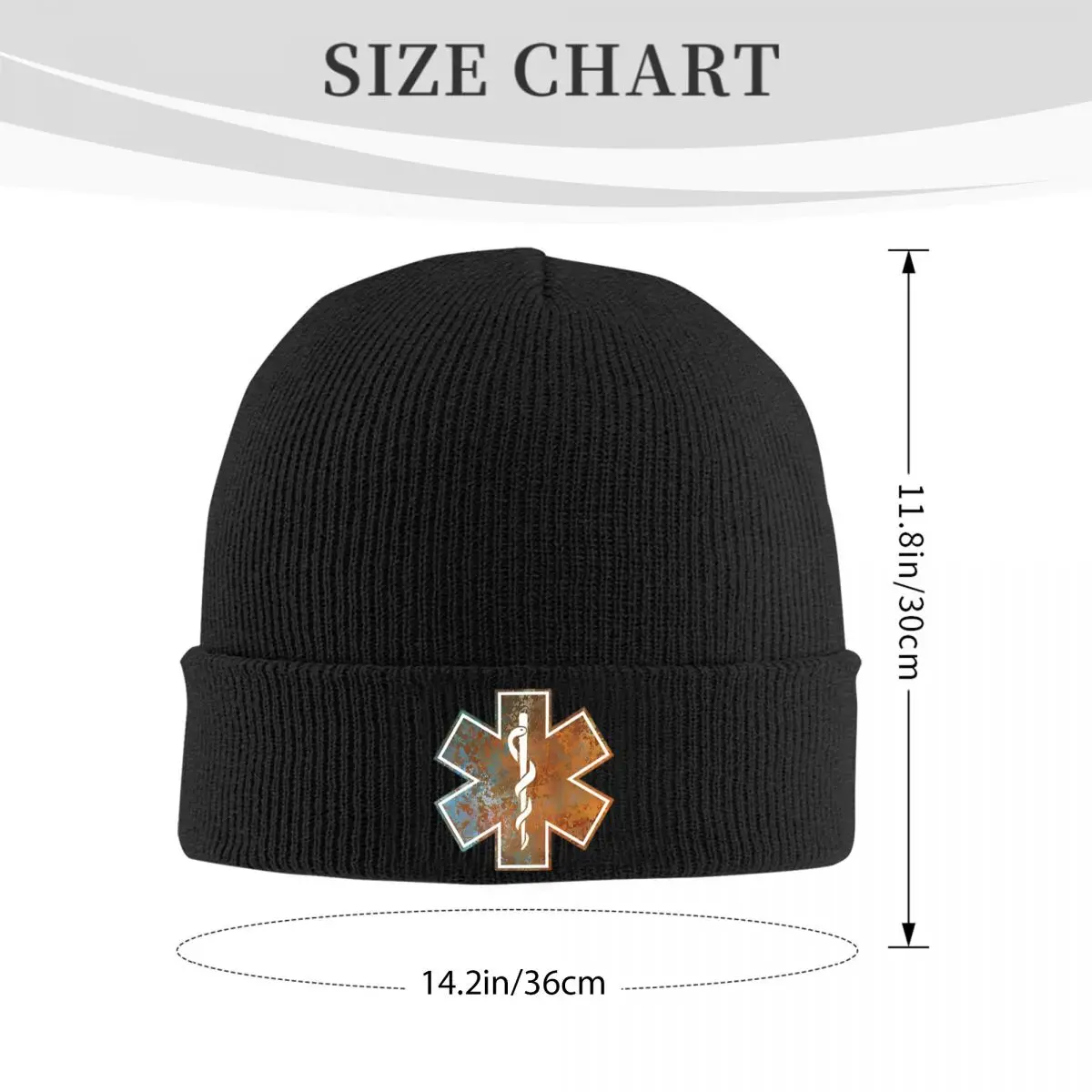 Star Of Life Bonnet Hats rusty Knit Hat Adult Unisex Casual Warm Beanie Hats Autumn Gym Design Cap