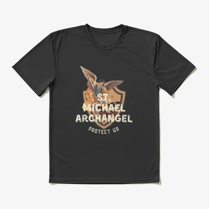 

The Archangel Saint Michael Protect Us St Michael T-Shirt 100% Cotton O-Neck Summer Short Sleeve Casual Mens T-shirt Size S-3XL