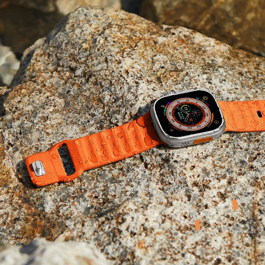Sport Band For Apple Watch Ultra 2 Strap 49mm 45mm 40mm 44mm 42mm 41mm 44 40 mm Silicone Bracelet iWatch Series 9 8 7 6 SE 5 4 3 image 3