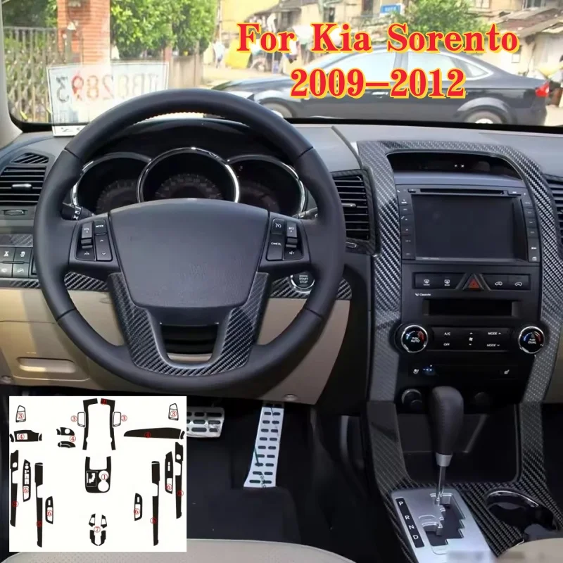 

For Kia Sorento 2009-2012 PET Carbon Fibre Film Car Interior Center Console Anti Scratch Resist Film Car Accessories Screen