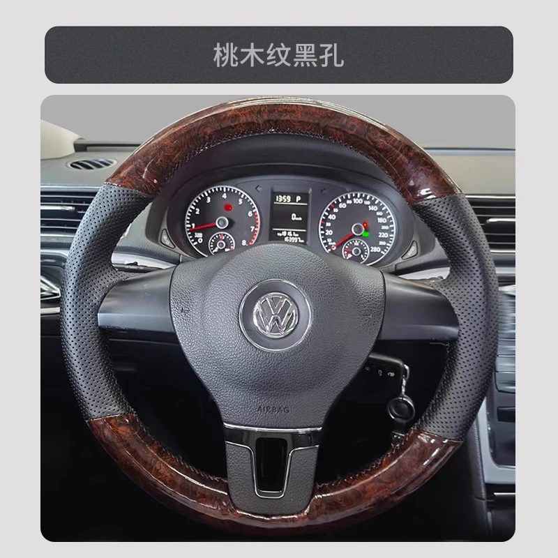 

For Volkswagen VW Golf Tiguan Passat B7 Passat CC Touran Manual Sewing Car Steering Wheel Covers Car Accessories Genuine Leather
