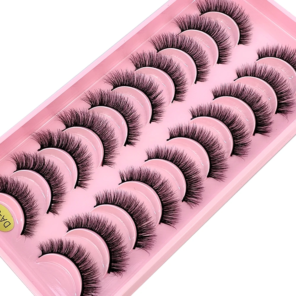 Neue 10 Paare Katzenauge Wimpern weiche flauschige 3d Nerz falsche Wimpern dicke handgemachte Volumen Nerz Wimpern Faux Cils natürliche gefälschte Wimpern