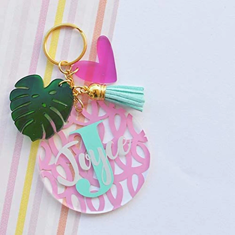 

New-Design 120Pcs Acrylic Tassels Clear Circle with Hole with Jump Rings for DIY