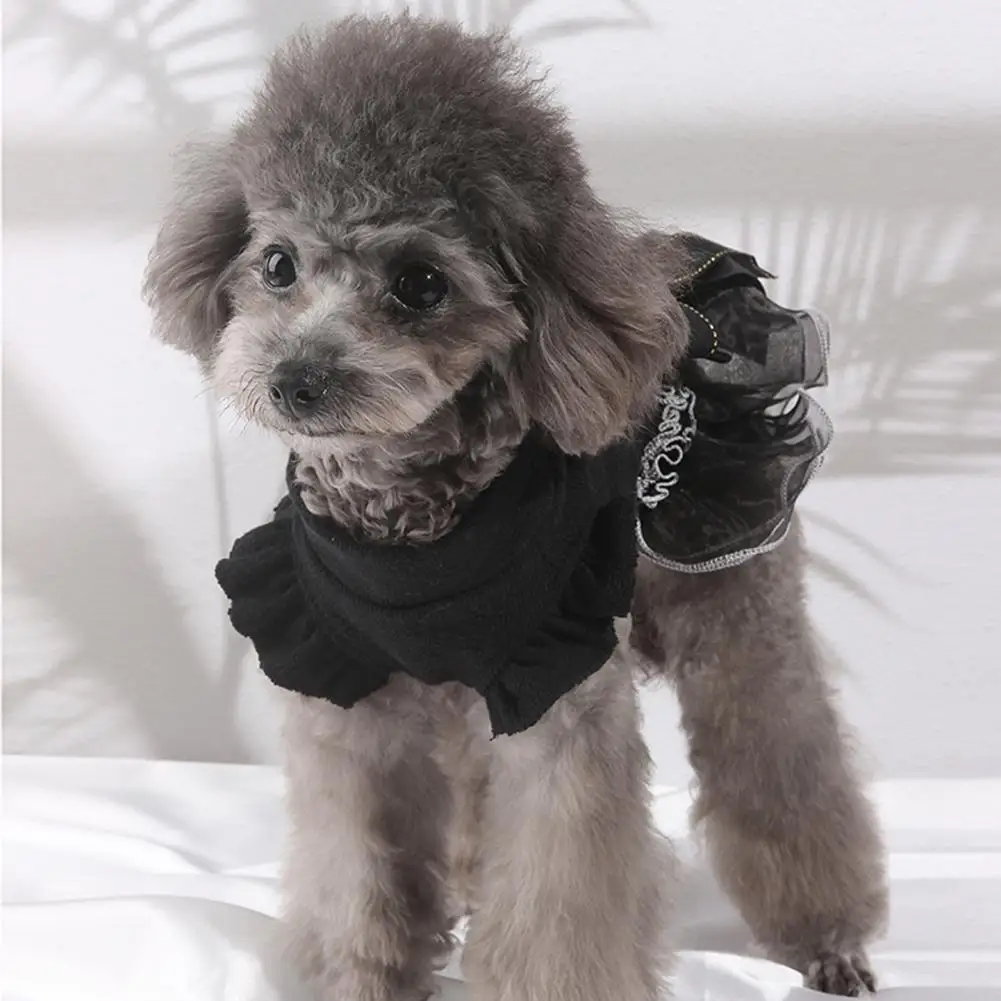 Ruffle Dog Dress Breathable Stylish Big Bow-knot Puppy Clothes for Daily Life