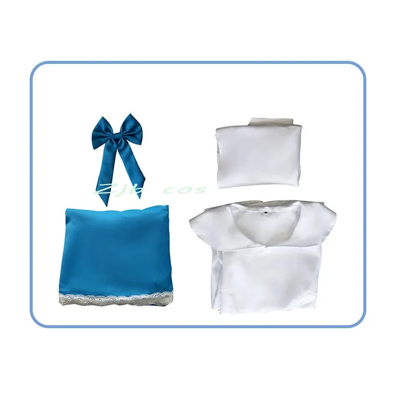 HN8 Beauty and Beast Anime Costume Beauty Costume for Women Blue Maid Dresses Hall Party Costume) 4Dc