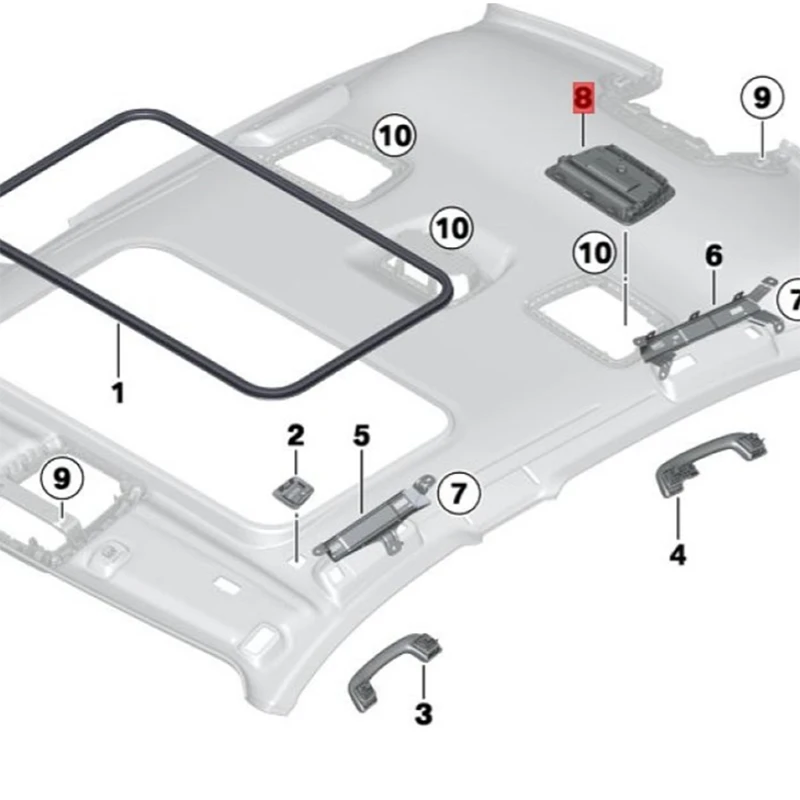 Car Roof Rear Row Interior Vanity Makeup Mirror 51449170572 For BMW 3 5 7 Series F35 F18 F02 2010-2019 917057210