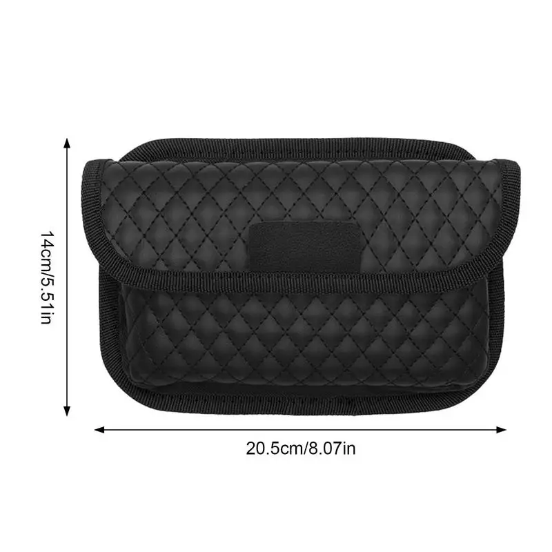 Car Seat Side Pocket Organizer Mini Box Storage PU Leather Self-adhesive Pen Phone Holder Tray Pouch Vehicle Seat Gaps Filler