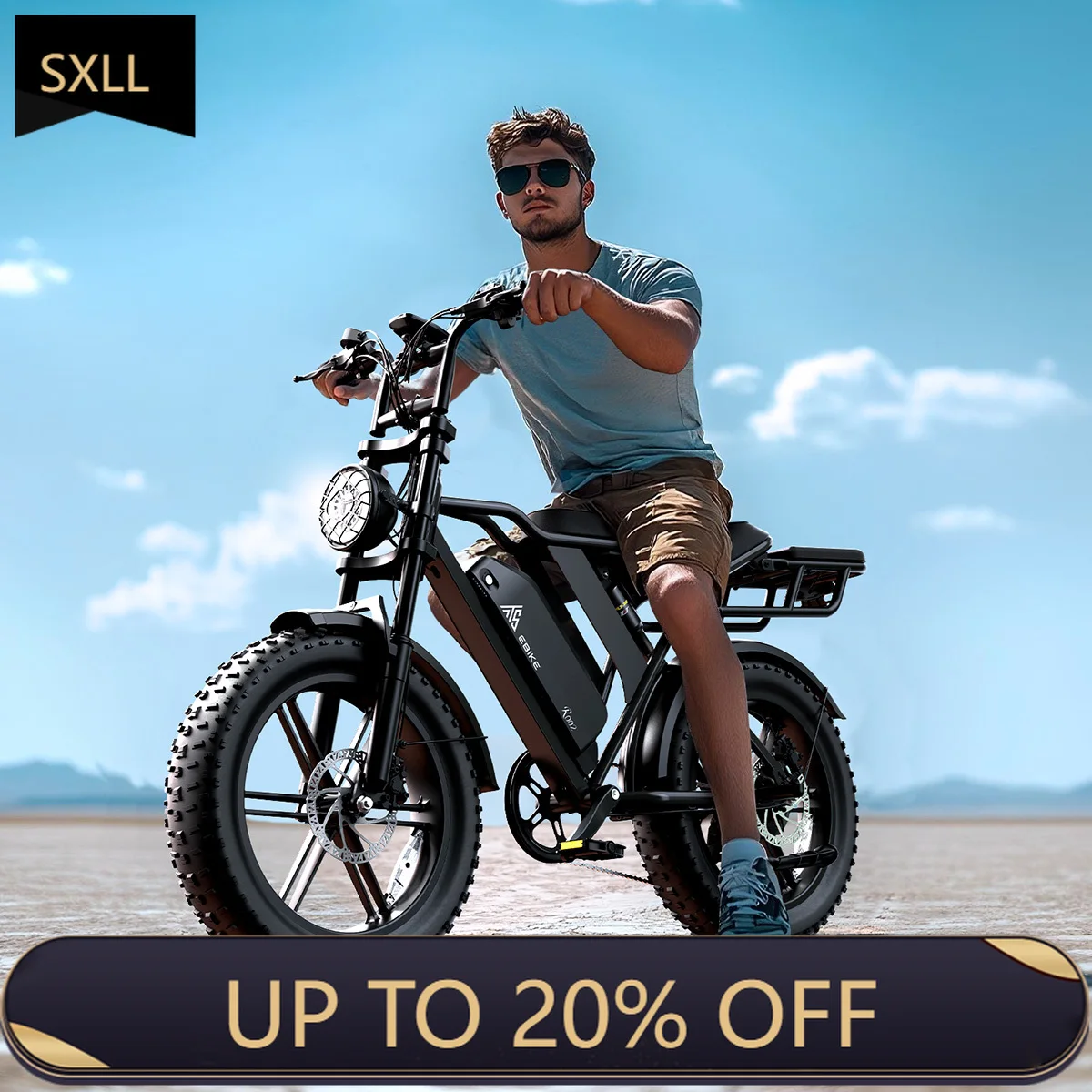 

SXLL Full suspension R002 20 "* 4.0 1500W electric bike with rear hub motor 48v retro fat tire bicycle power supply lithium batt