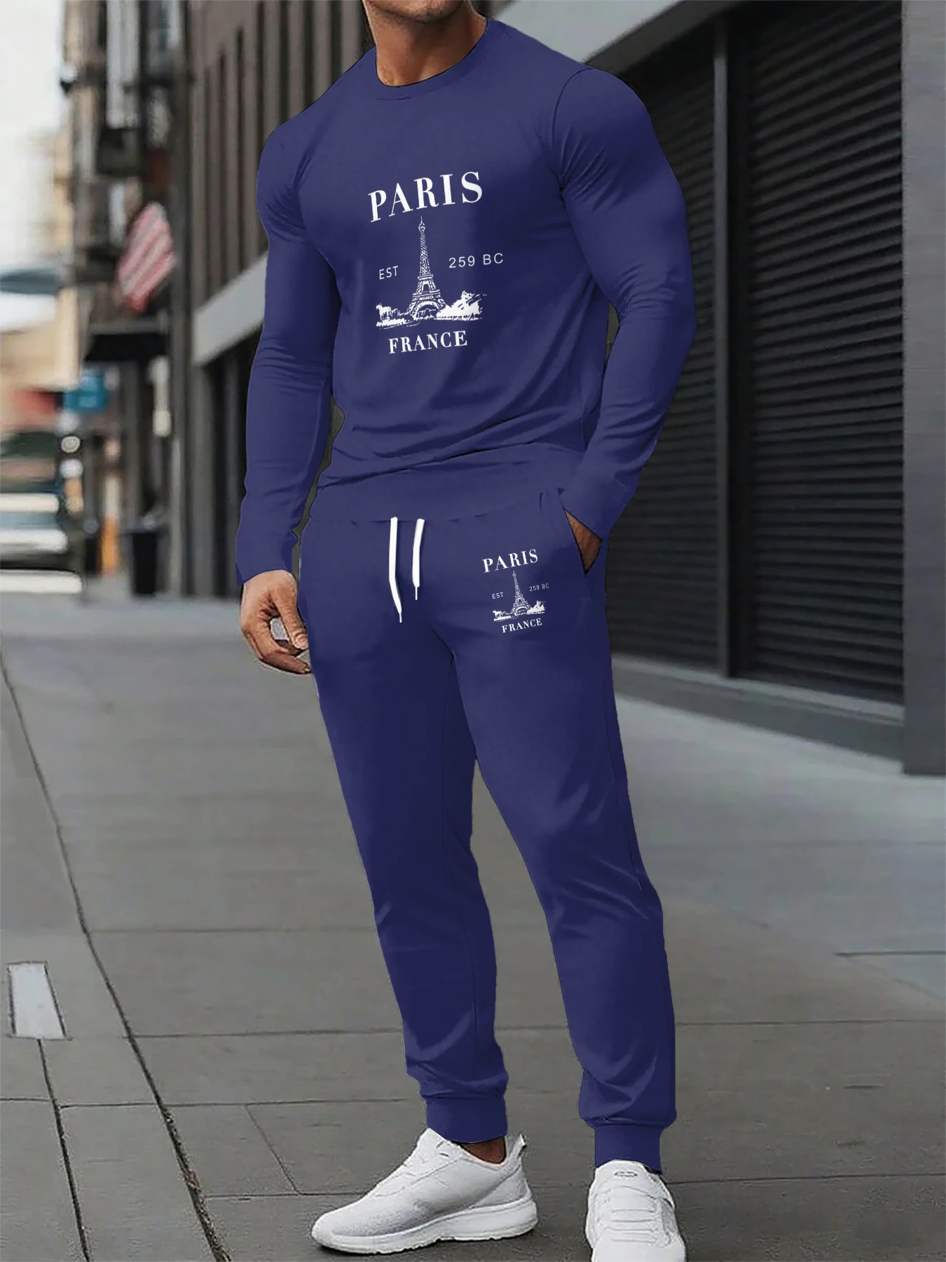 

Milan Italian-themed women's casual sweatshirt sports pants long pants suit long sleeve pullover cartoon printed women's suit