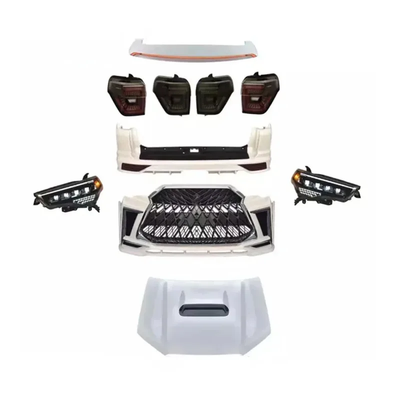 مصد سيارة بتصميم جديد لـ 4 عداء 4X4 2010-تشمل المصد الأمامي والخلفي مع شبكة ومصابيح أمامية توصيل وتشغيل
