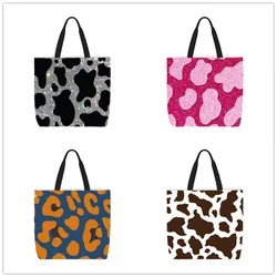 cows Customize Tote Bag Printed Traveling Shoulder Bags Eco Reusable Shopping Bags For Women with Print