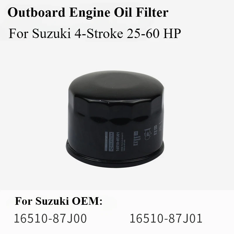 Outboard Motor Fuel Oil Filter for Suzuki 4-Stroke 25-60 HP 16510-87J00 16510-87J01