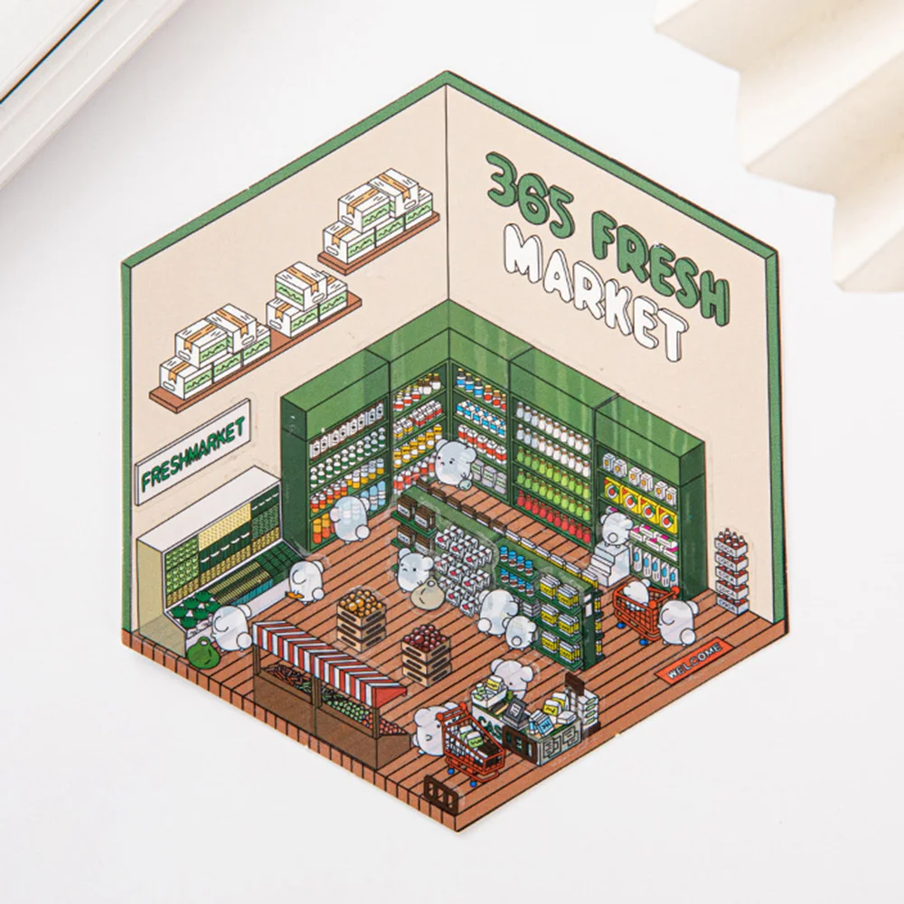 3D Three-Dimensional Storage Landscaping Series Stickers DIY Decorative Stickers Child Stress Relief