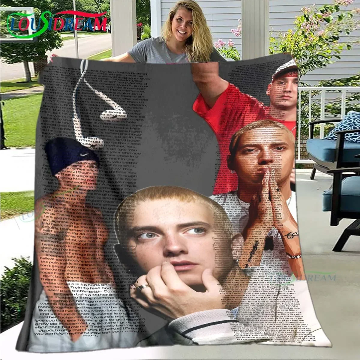 

Pop Singer E-Eminem Blanket,Flannel Throw Blanket for Home Bedroom Bed Sofa Picnic Office Hiking Leisure Nap Birthday Gift