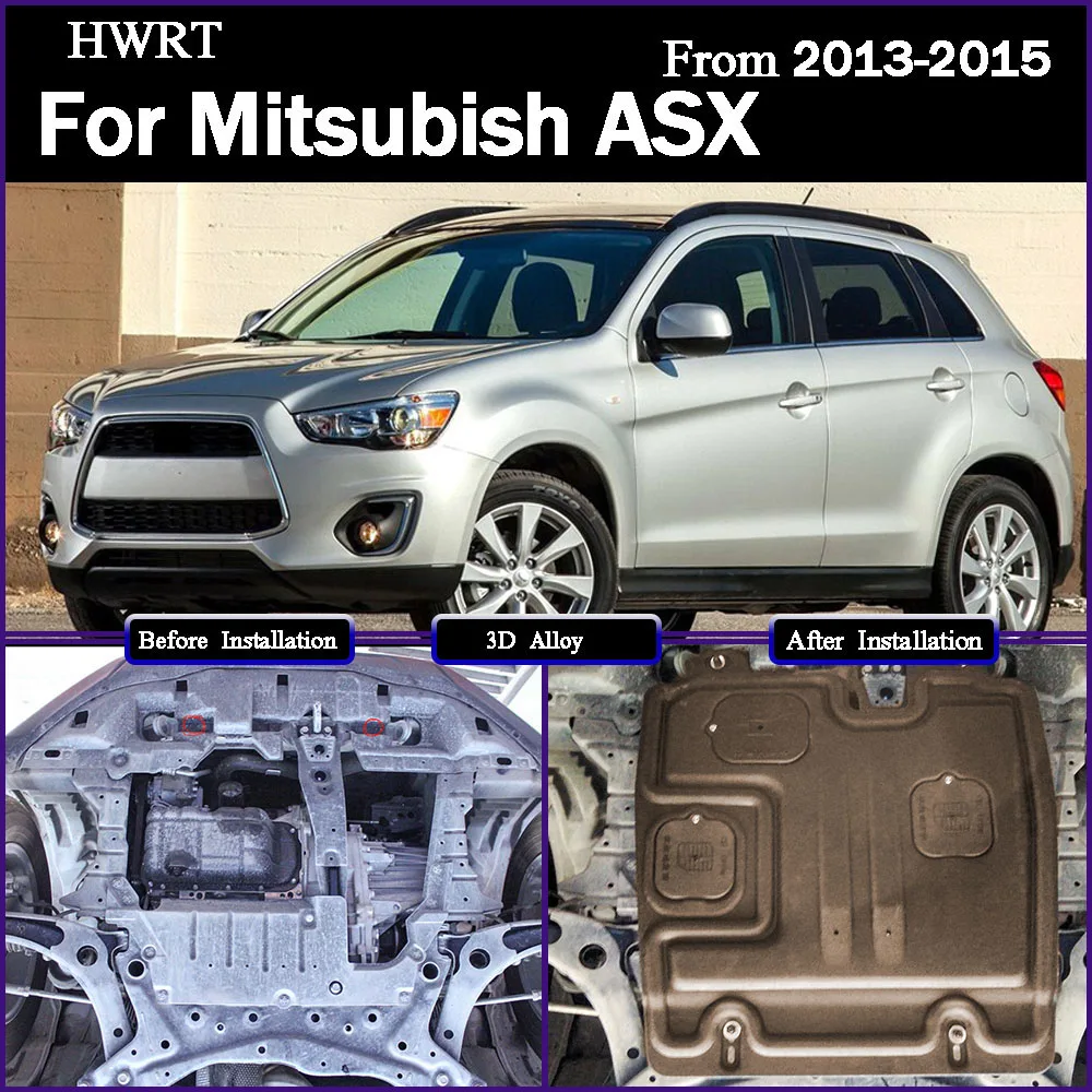 لوحة حماية تحت المحرك لميتسوبيشي ASX 2013-2015 2.0L غطاء حاجز الطين واقي الطين درع أمامي سفلي