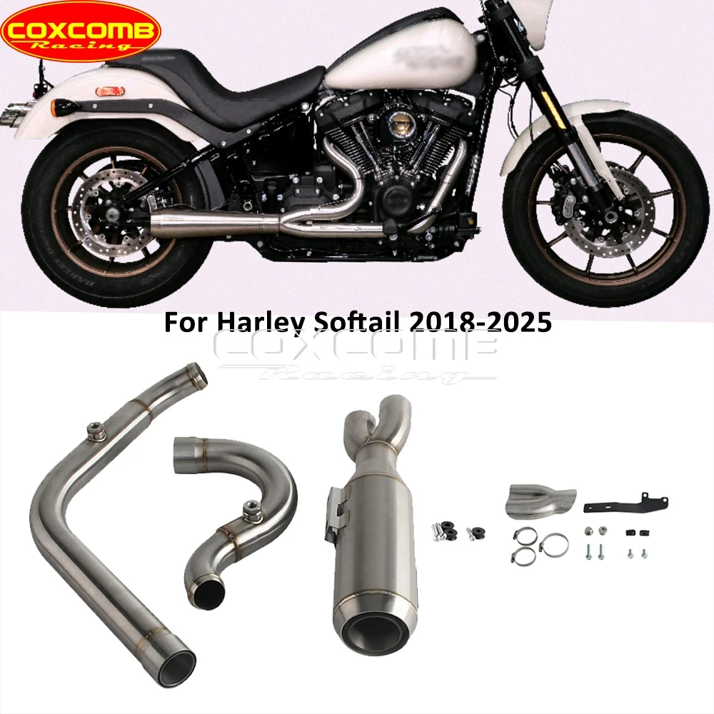 ل هارلي سوفتيل فات بوب FXFB FXFBS القياسية FXST دراجة نارية الانزلاق على العادم 1.75 "-2" رأس ربط الأنابيب الخمار DB القاتل 2018 + #3