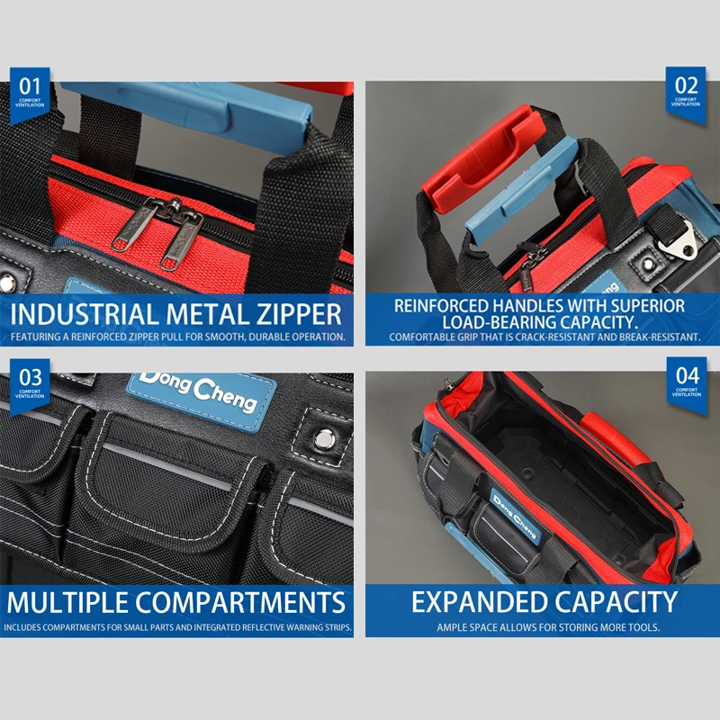 Tool Bags 1680D Oxford Cloth Electrician Bags With a rigid plastic base.  Waterproof Wear-Resistant High Capacity Storage Bag