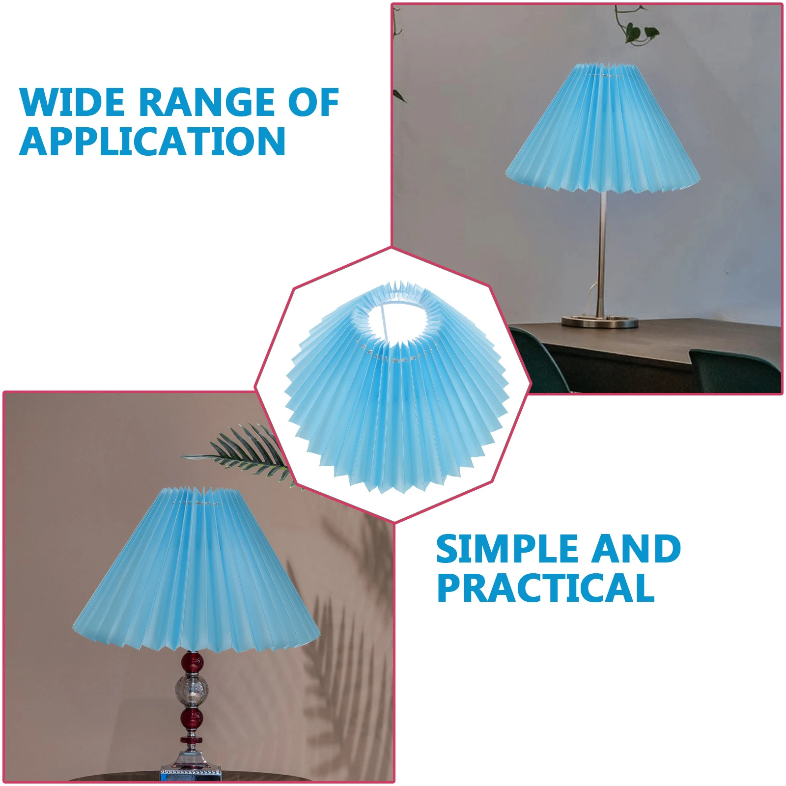 

Pleated Cloth Lampshade E27 Sky Bedside Light Cover Durable Iron Decorative Accessories Lighting Attachments