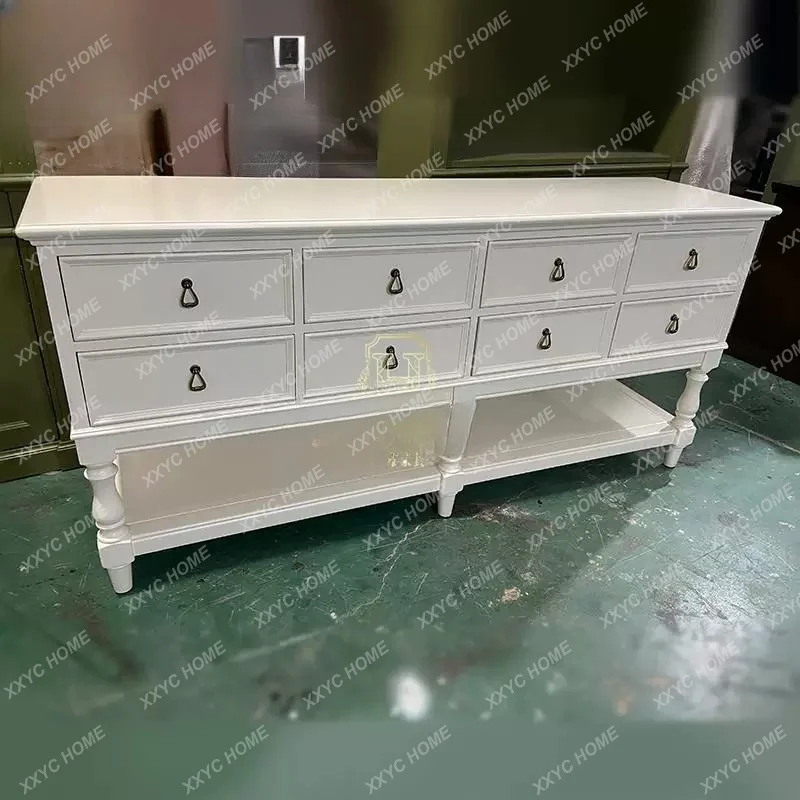 Charl Solid Wood TV Stand Sideboard Buffet Cabinet Modern Light Luxury Living Room Storage