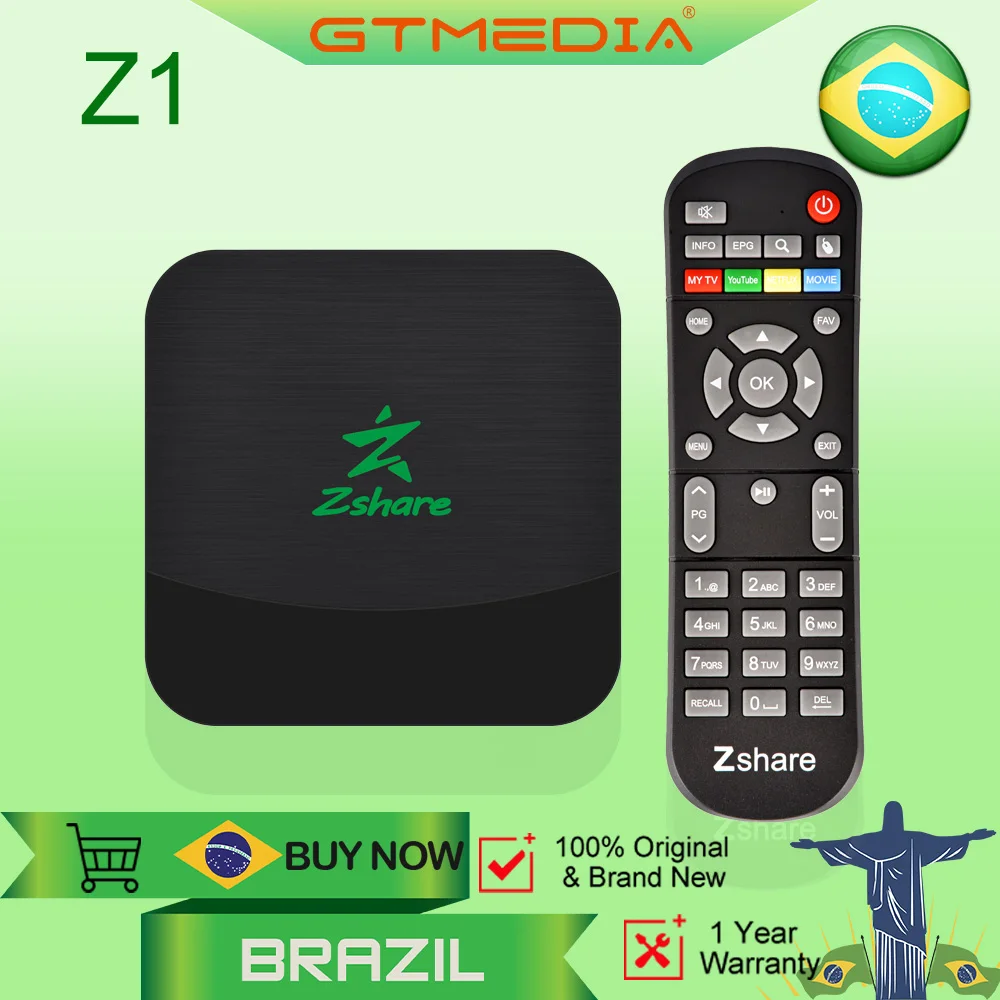 

GTmedia Zshare Z1 Amlogic S905W2 Android 11,0 TV BOX 2G/16G built-in 2,4G WiFi 4K H.265 HEVC Android Box decoder for Brazil