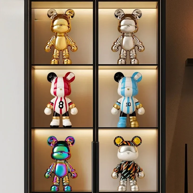 

Керамическая статуя жестокого медведя в стиле панк, скульптура животного, художественный декор ручной работы, домашний подарок для коллекционеров, украшение для полки и стола