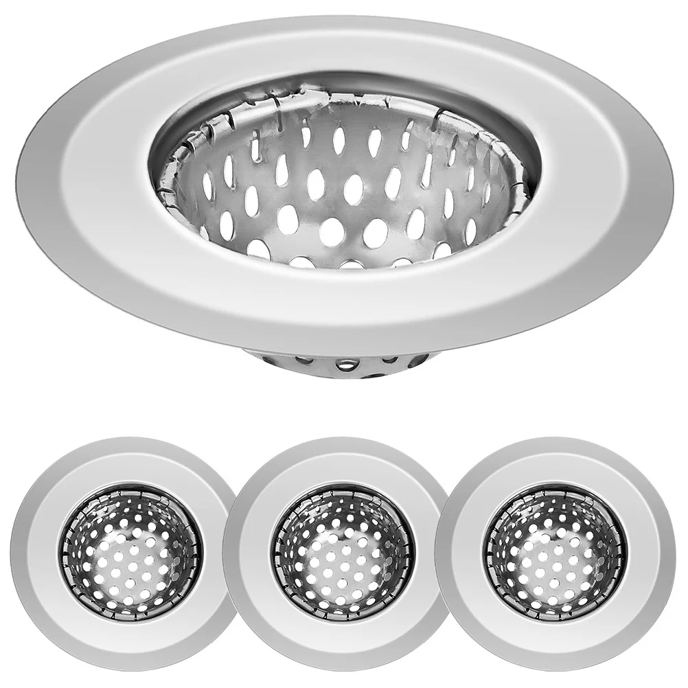 Filtro colador de fregadero de acero inoxidable, tapón de cesta de drenaje de cocina de tamaño 5 5CM, fácil instalación, tapón de fregadero reutilizable, 4 Uds.