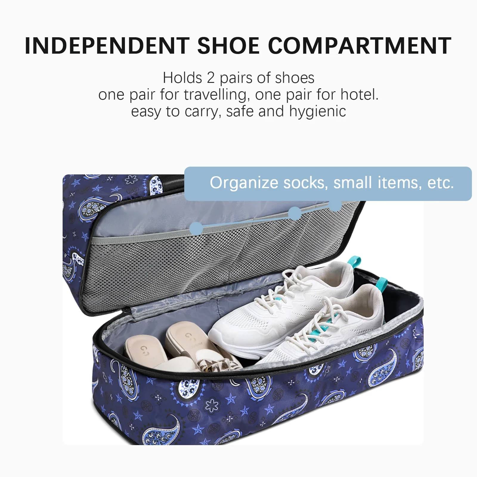 Borsa da viaggio per weekend CANBOUN, borsa da viaggio sportiva spaziale espandibile, set da 2 pezzi, con scomparto per scarpe, viaggio unisex a breve distanza