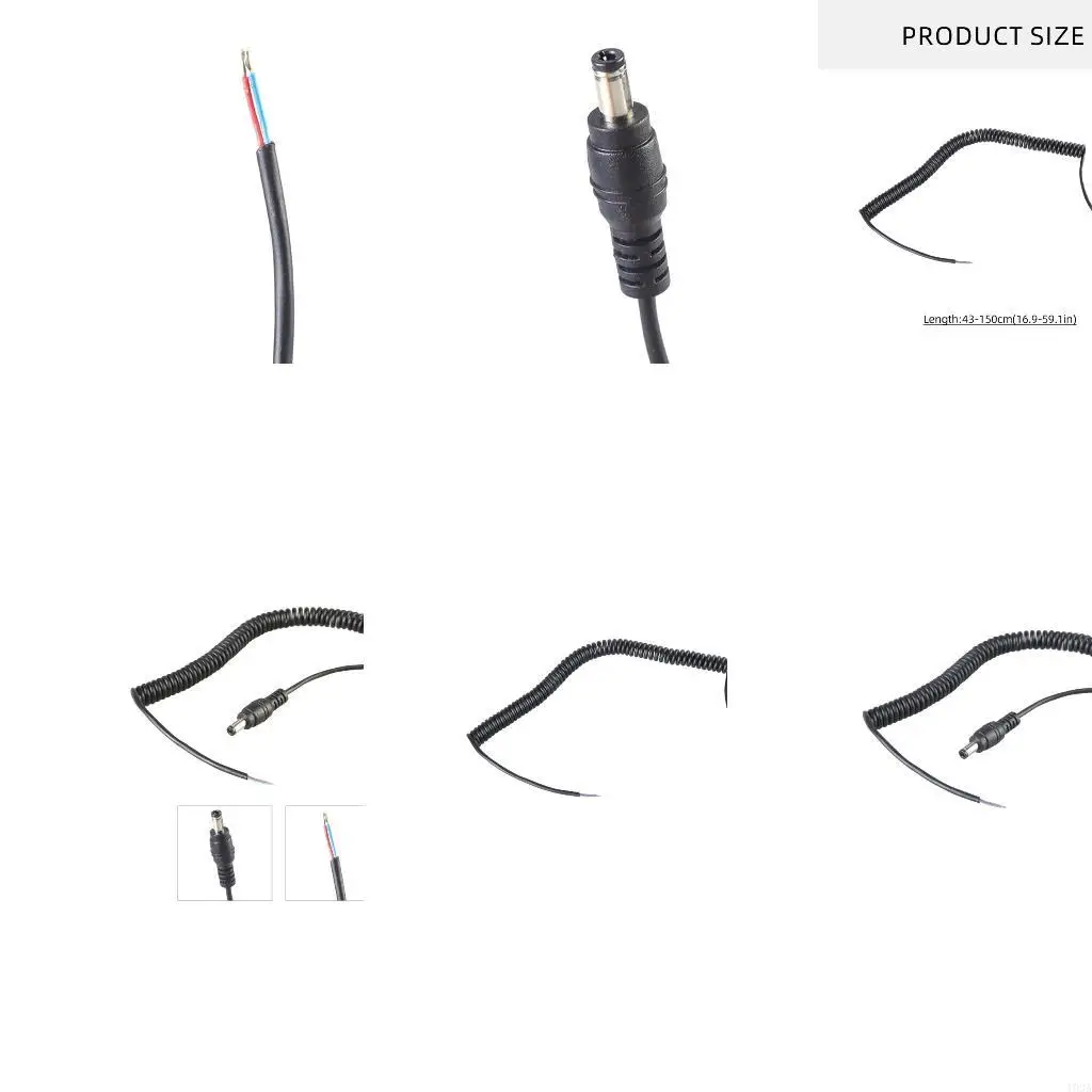 193A DC5525 Male to 2pin Power Extension Cable Line Male 5.5x2.5mm Pigtail Power Cord