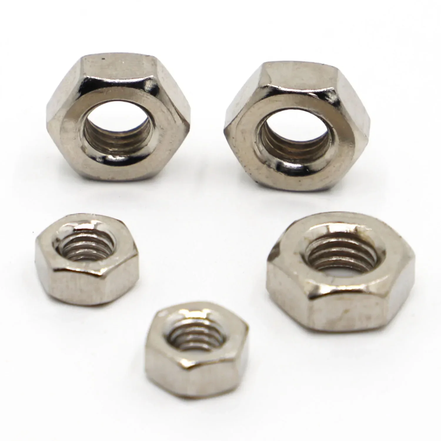 5/10/20/50pcs Nickel Plating Carbon Steel Hex Hexagon Nut M( 2 2.5 2.6 3 4 5 6 8 10 12 )