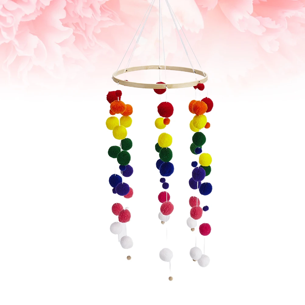 Ciondolo palla di pelo da appendere alla parete, decorazione per la casa, soggiorno, camera da letto, appartamento, dormitorio, ornamento, regalo colorato in stile etnico nordico bohémien